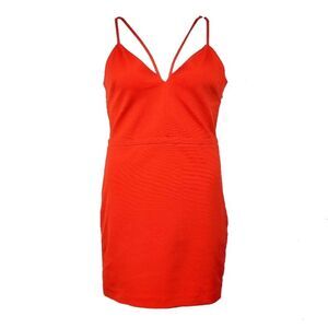 BEBE - Orange Strappy bandage Bodycon Mini Dress - size S